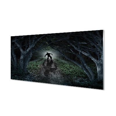 Obraz ze skla Postava v temném lese