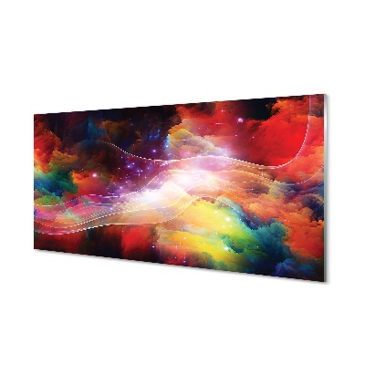 Obraz na skle Abstraktní duhové mraky