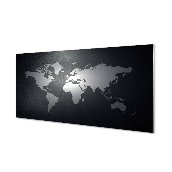 Moderní skleněný obraz Bílá mapa na černém pozadí