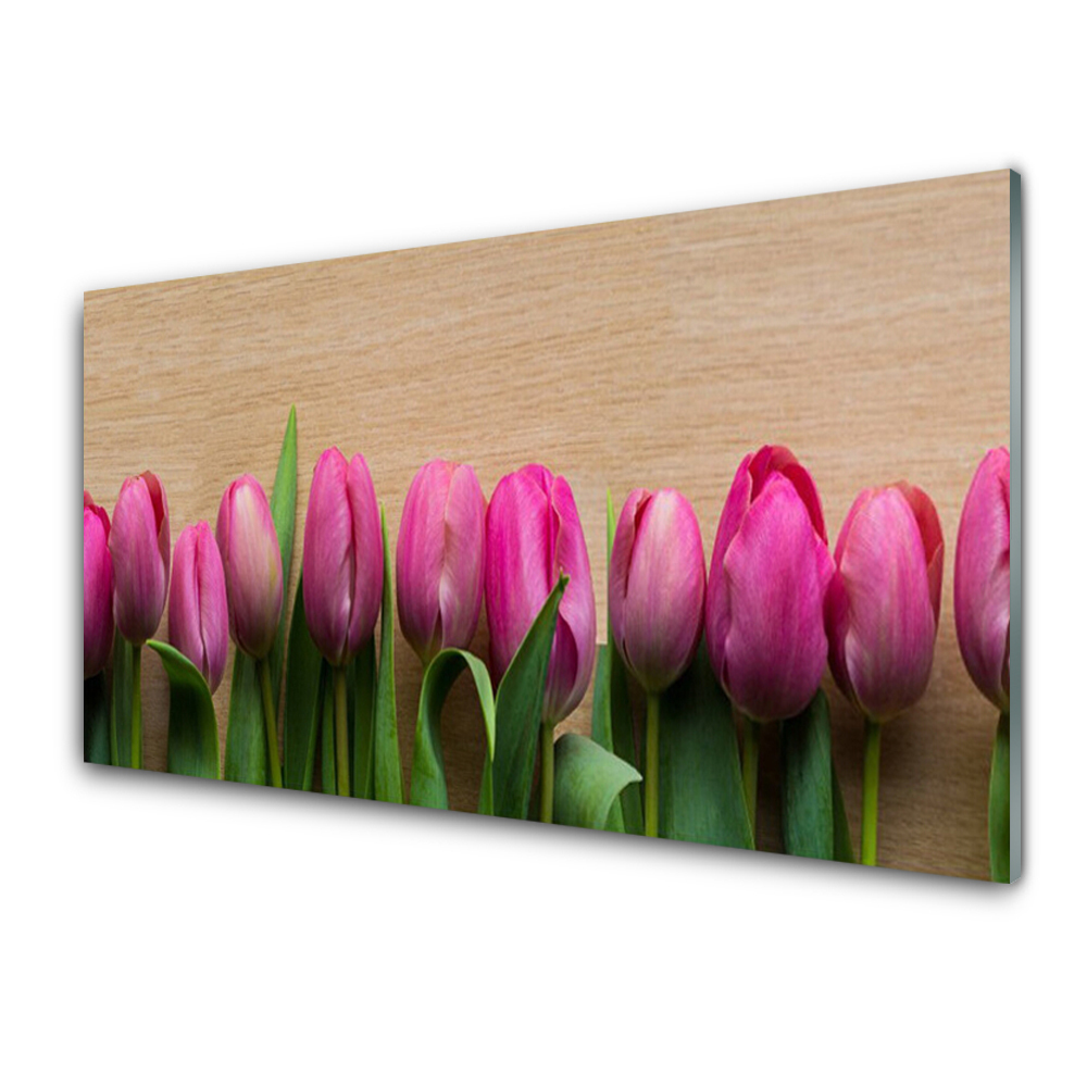 Obraz ze skla Růžové tulipány
