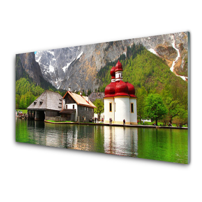 Obraz ze skla Horský dům Les