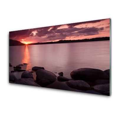 Skleněný obraz na stěnu Mořské kameny Západ