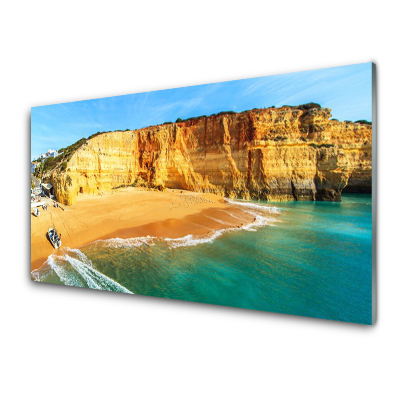 Luxusní skleněný obraz Krajina na pláži