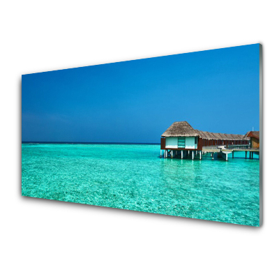 Skleněný obraz na stěnu Dům u oceánu Krajina