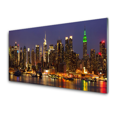 Luxusní skleněný obraz Město osvětlené v noci
