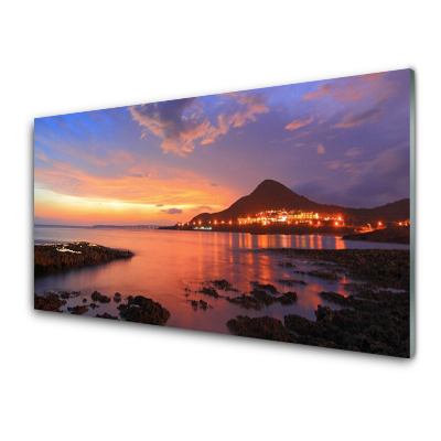 Skleněný obraz na stěnu Nábřeží ve večerním světle