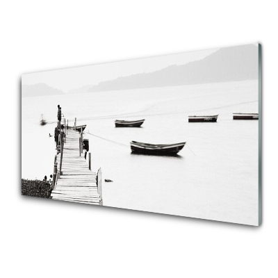 Luxusní skleněný obraz Šedá plošina pro loď