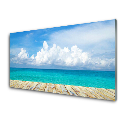 Moderní skleněný obraz Pohled z mola na klidné moře