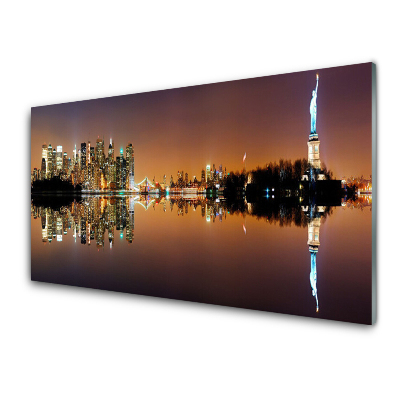 Obraz na skle New York v nočním odrazu