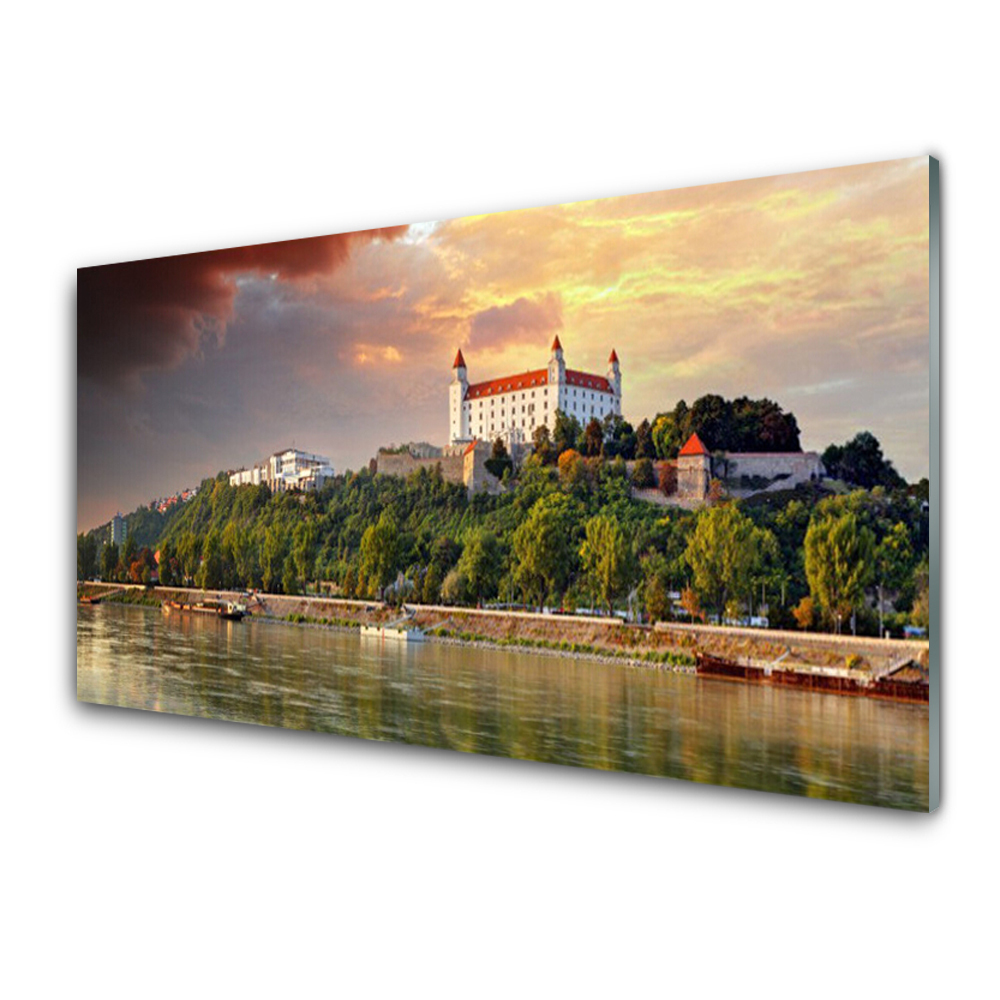 Luxusní skleněný obraz Hrad na kopci