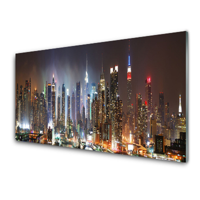 Skleněný obraz na zeď Noční krajina New Yorku
