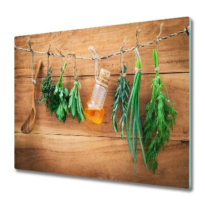 Skleněné krájecí prkénko Svazky bylinek