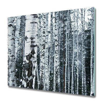 Skleněná krájecí deska Černé a bílé břízy