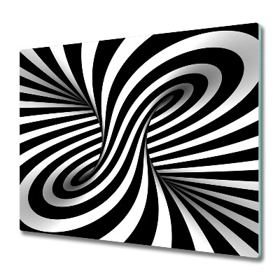 Skleněná deska do kuchyně Černá a bílá spirála