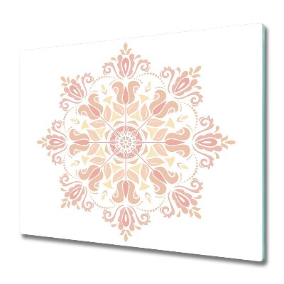 Skleněné krájecí prkénko Oranžová mandala