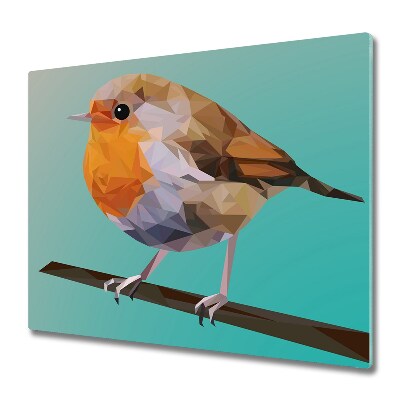 Krájecí prkénko skleněné Pták na větvičce