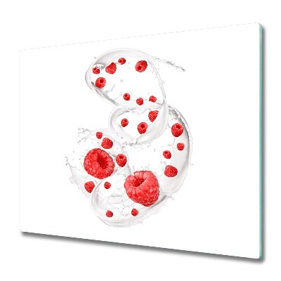 Skleněná krájecí deska Mléko a maliny