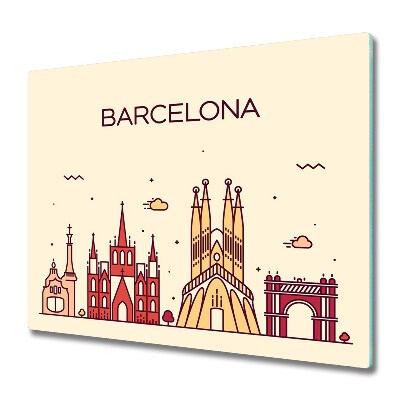 Skleněné krájecí prkénko Turistická Barcelona