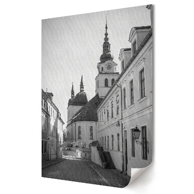Moderní grafika na plátně Kouzlo starého Města v černobílém provedení