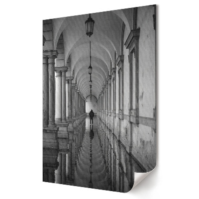 Plakát na zeď Osamělá cesta v monochromatickém světě