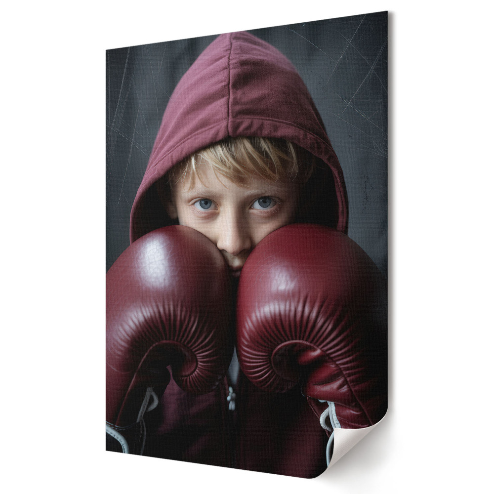 Nástěnná grafika na plátně Mladý boxer připraven k boji