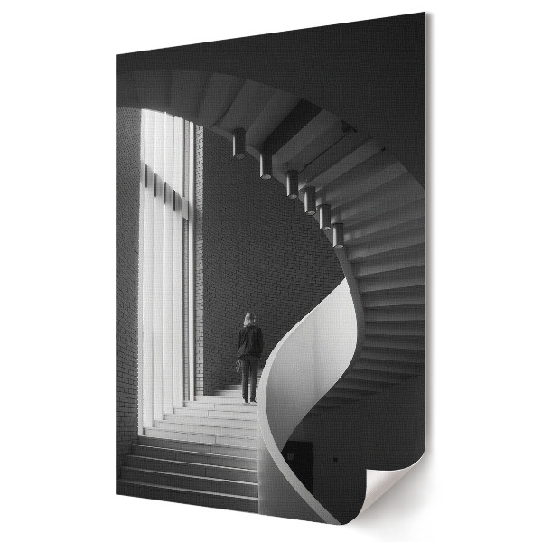 Plakát na zeď Elegance točitého schodiště v monochromatickém stylu