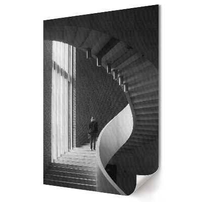 Plakát na zeď Elegance točitého schodiště v monochromatickém stylu