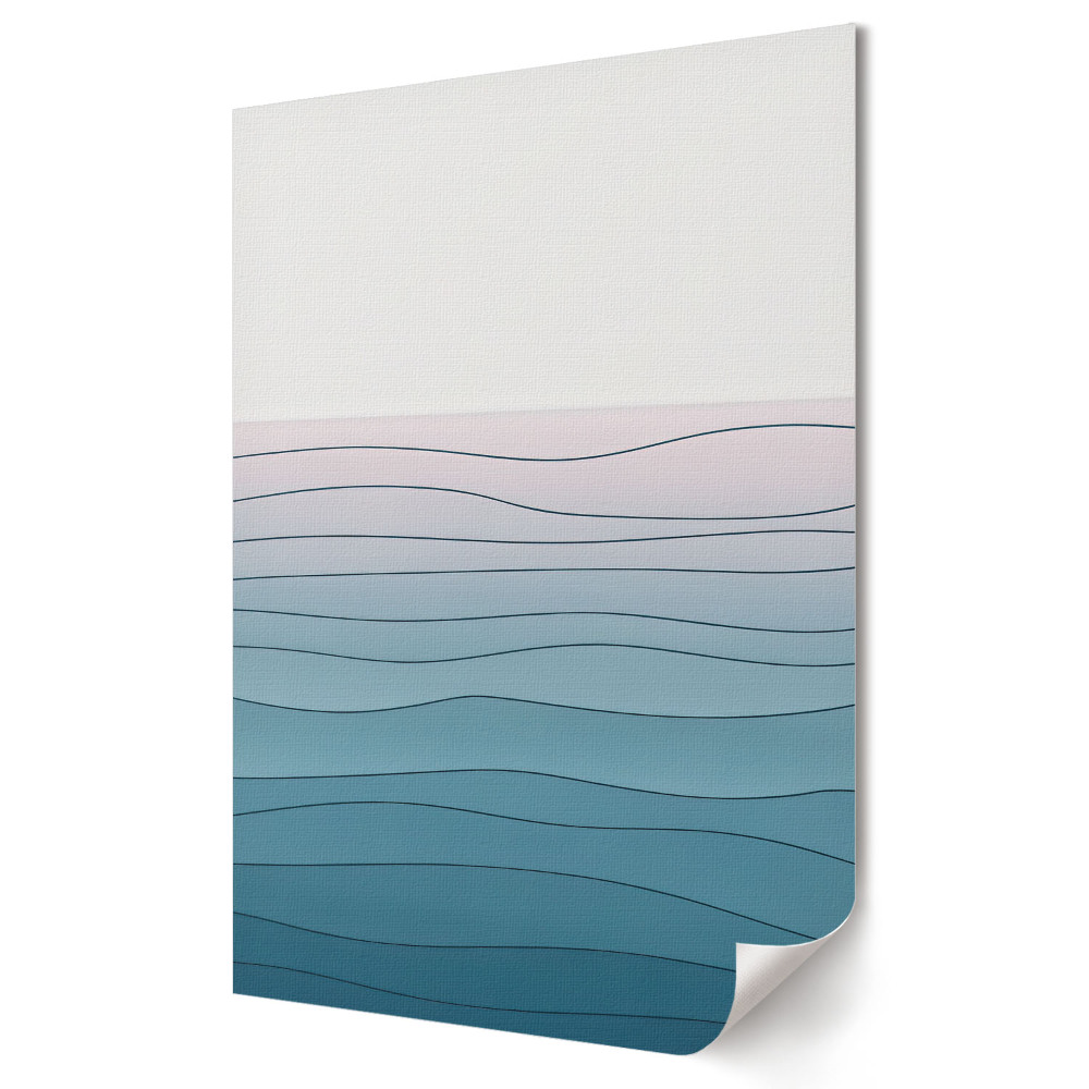 Nástěnná grafika na plátně Klidné vlny v odstínech modré