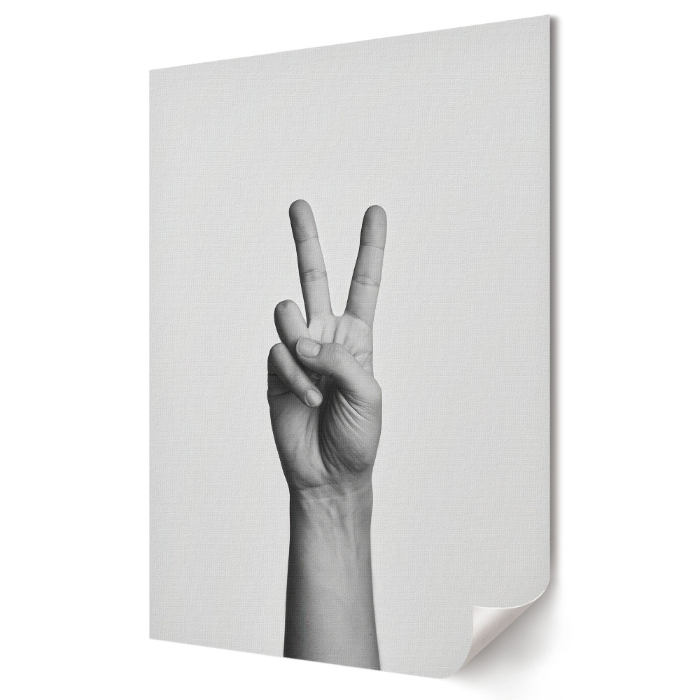 Moderní grafika na plátně Symbol míru: Viktoriino gesto ruky