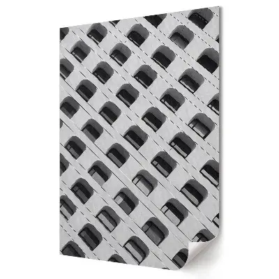 Geometrická krása architektury v monochromatickém stylu na plakát na zeď