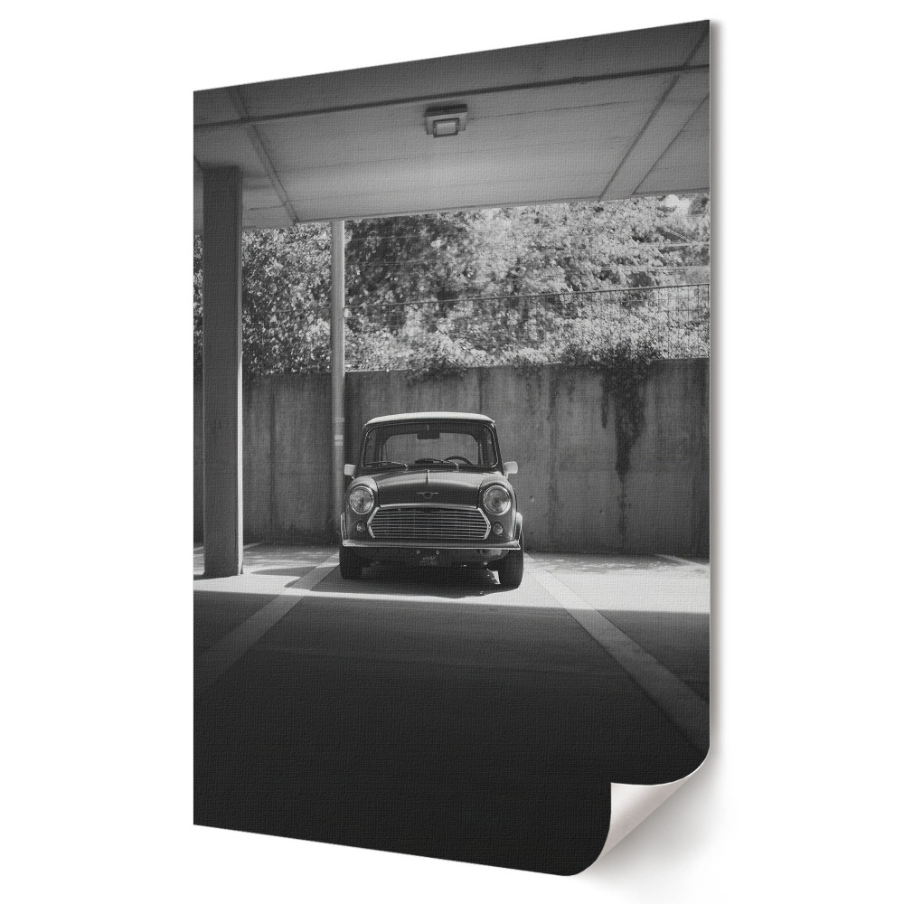 Nástěnná grafika na plátně Klasické auto v monochromatickém stylu