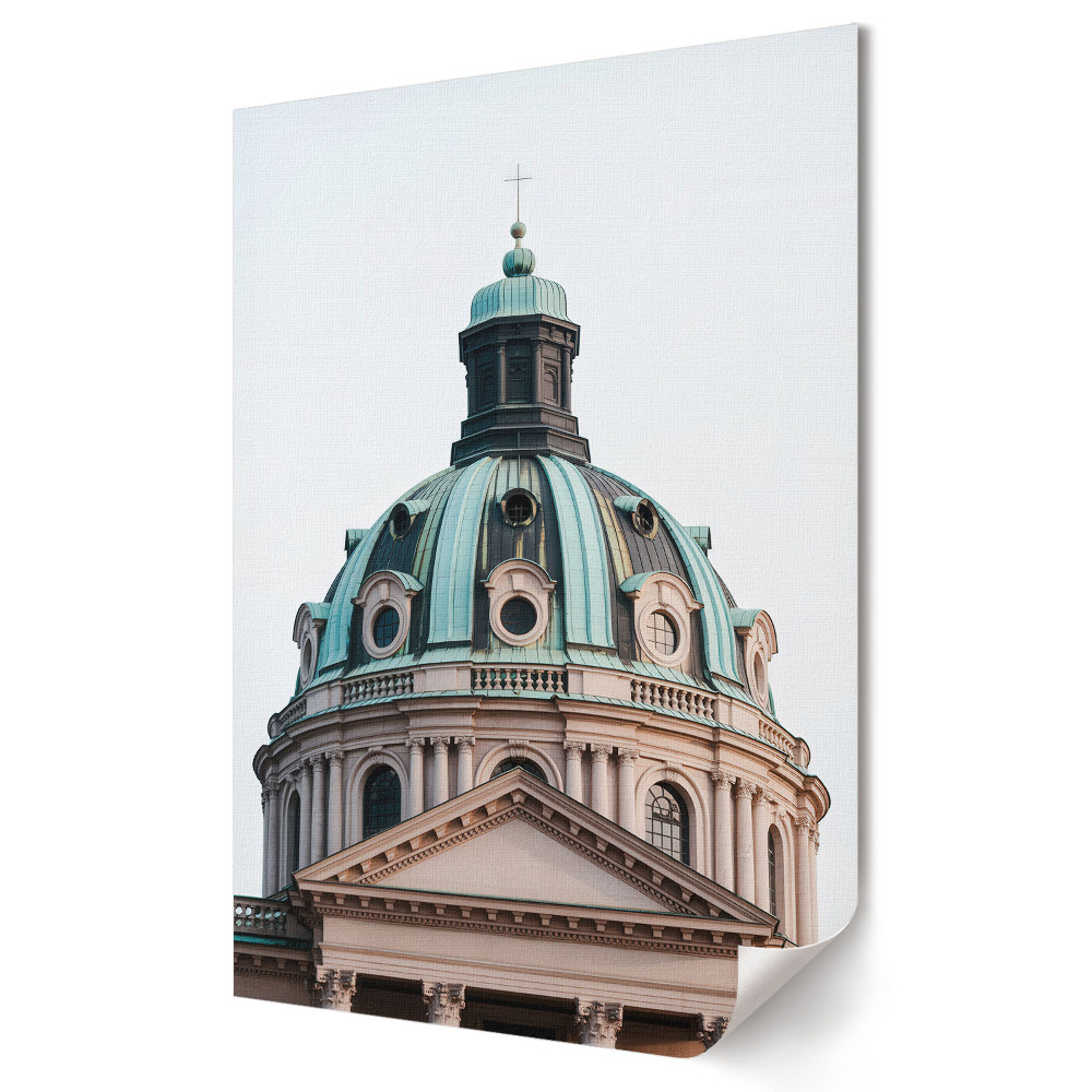 Moderní grafika na plátně Zelená kopule: Architektura v detailu