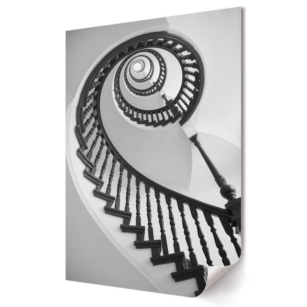Plakát na zeď Elegantní točité schodiště v monochromatickém stylu