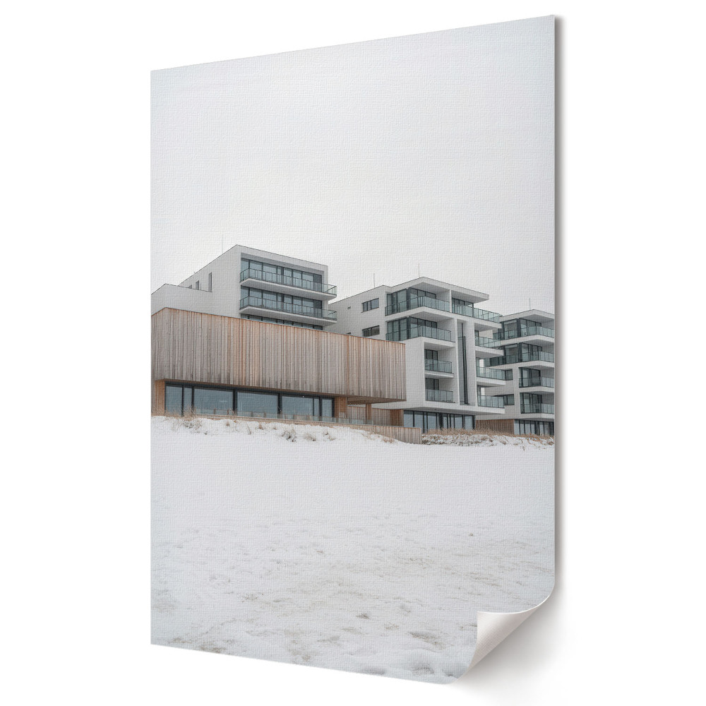 Tisk na plátno Moderní architektura v zimní krajině