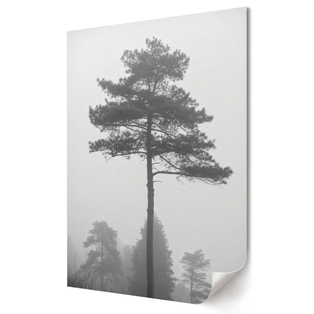 Nástěnný plakát Misty Pine v černobílém provedení