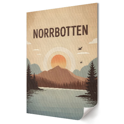 Moderní grafika na plátně Malebná krajina Norrbottenu