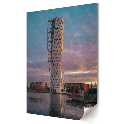 Moderní grafika na plátně Moderní architektura u vody