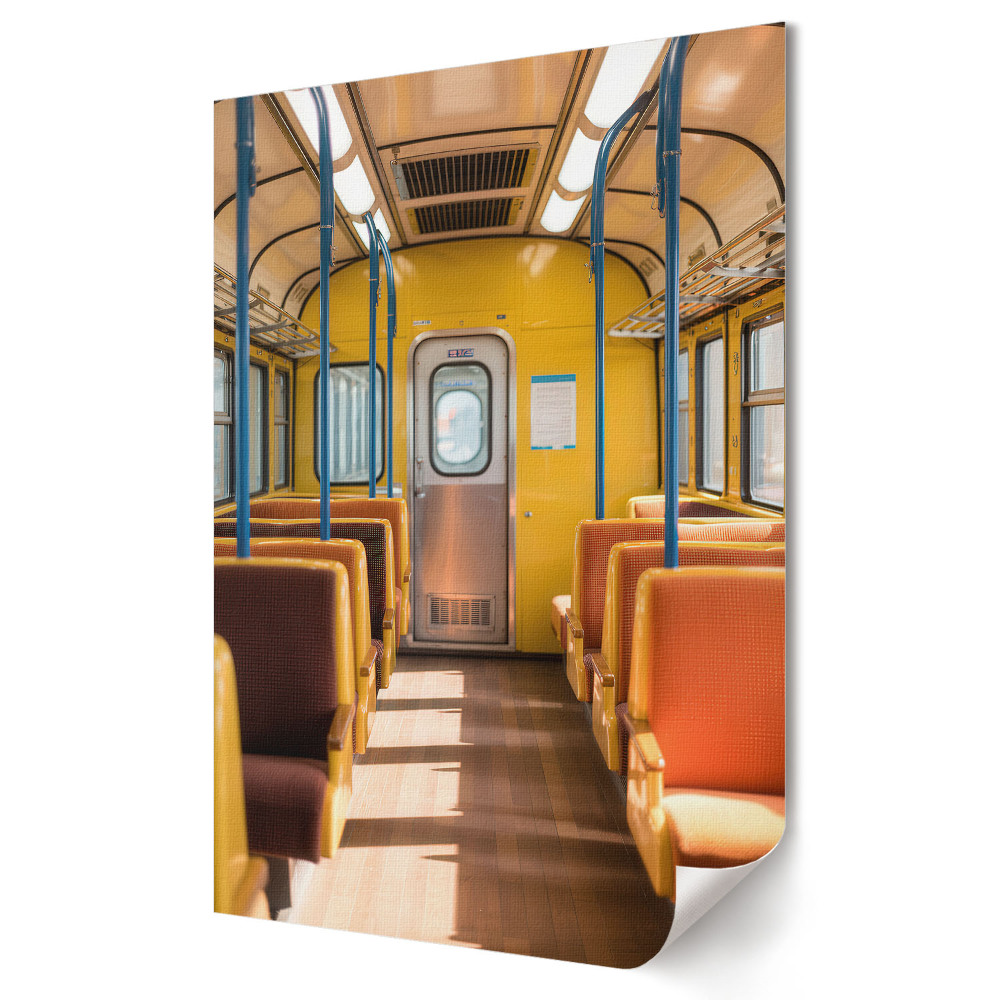 Nástěnná grafika na plátně Barevná prázdnota v městské tramvaji