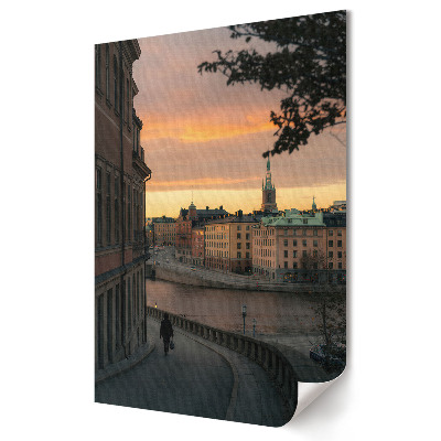 Tisk na plátno Západ slunce nad Stockholmem