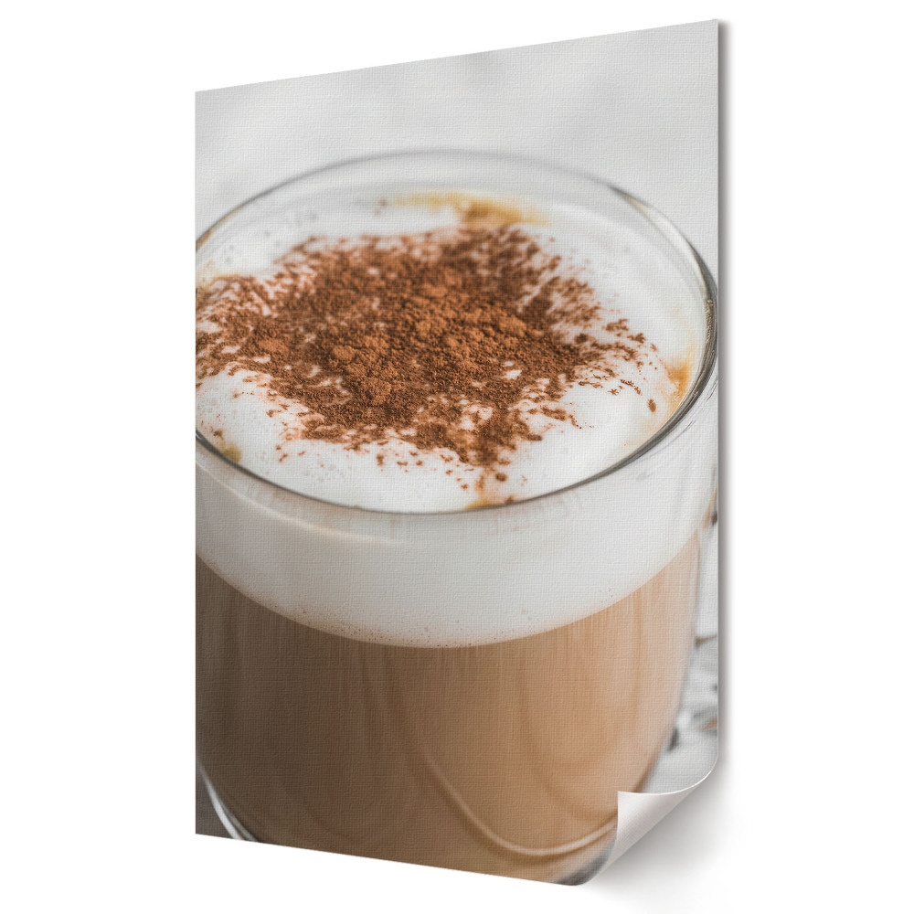 Nástěnná grafika na plátně Aromatická káva s pěnou a kakaem