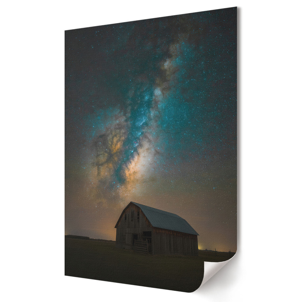 Tisk na plátno Galaxie nad Starou osadou