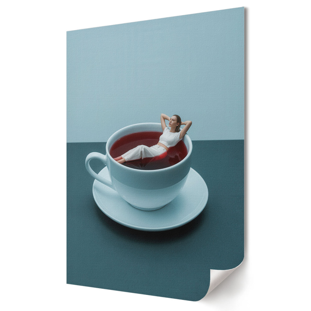 Moderní grafika na plátně Relaxujte s šálkem čaje