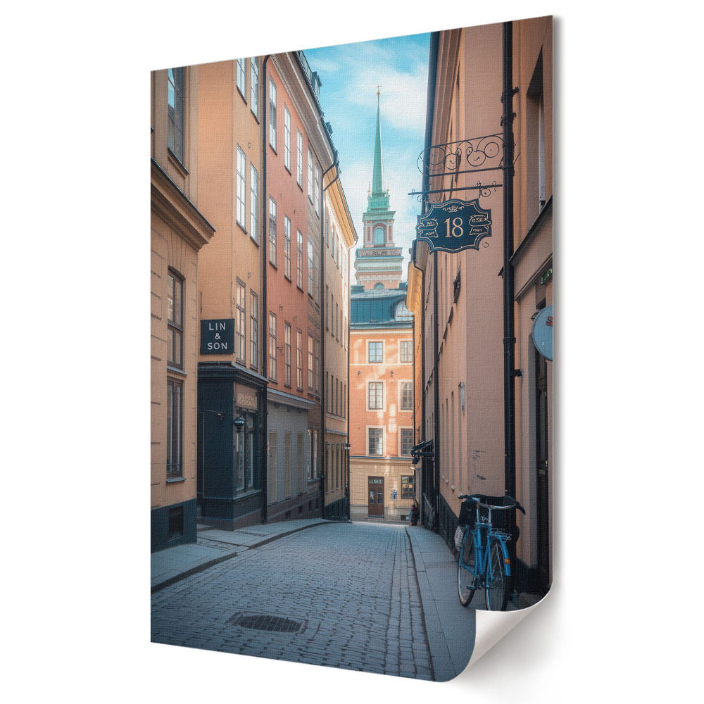 Moderní grafika na plátně Okouzlující uličky starého města
