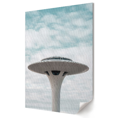 Moderní grafika na plátně Futuristická architektura v oblacích
