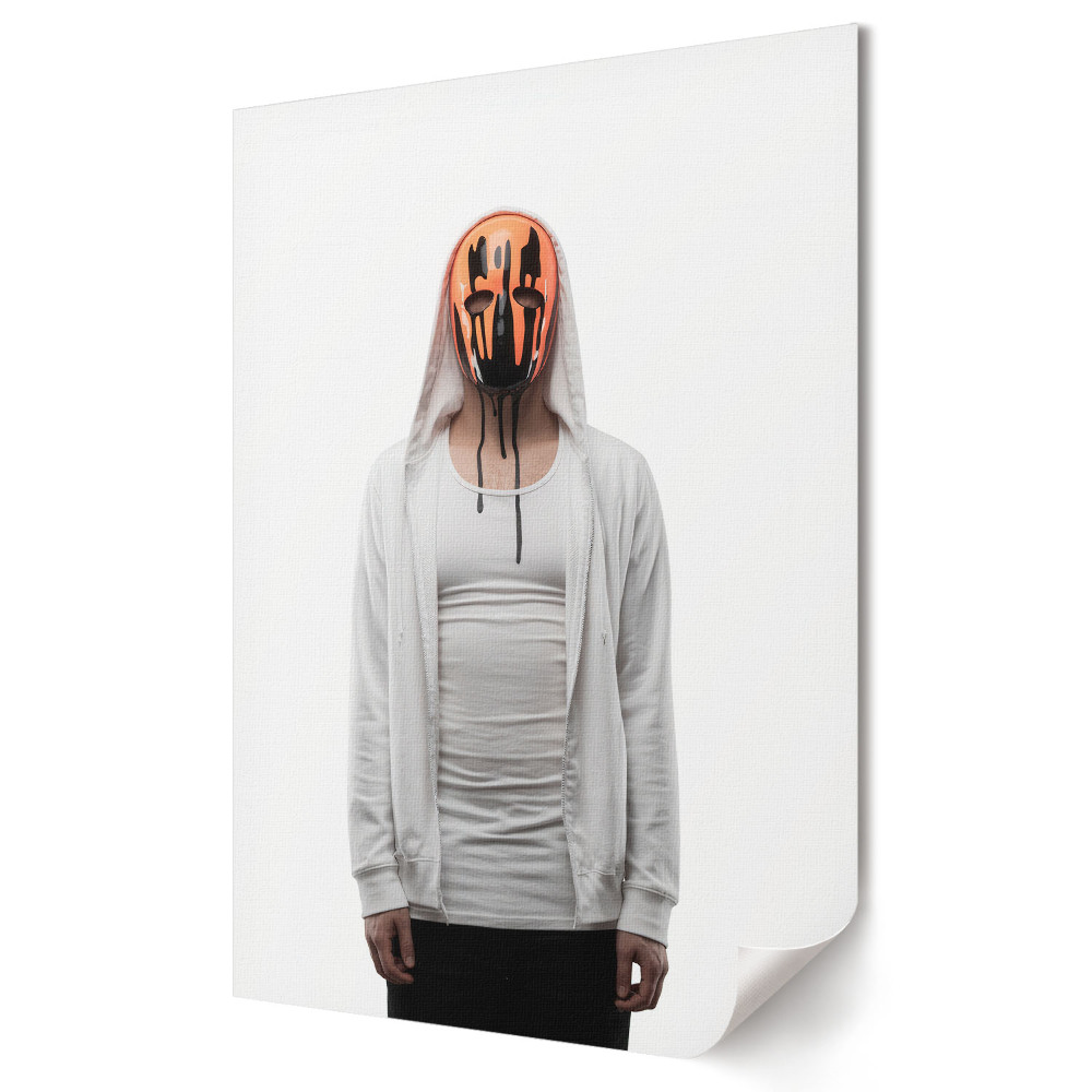 Nástěnná grafika na plátně Záhadná postava s graffiti maskou