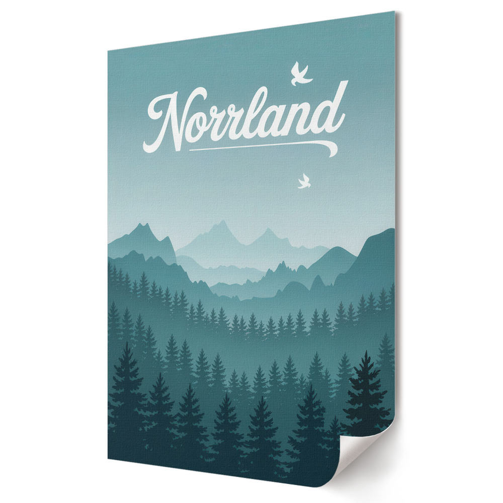 Nástěnná grafika na plátně Kouzlo horské krajiny Norrlandu