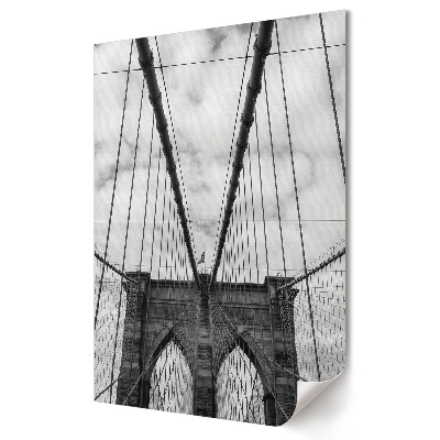 Moderní grafika na plátně Brooklynský most v černobílé perspektivě