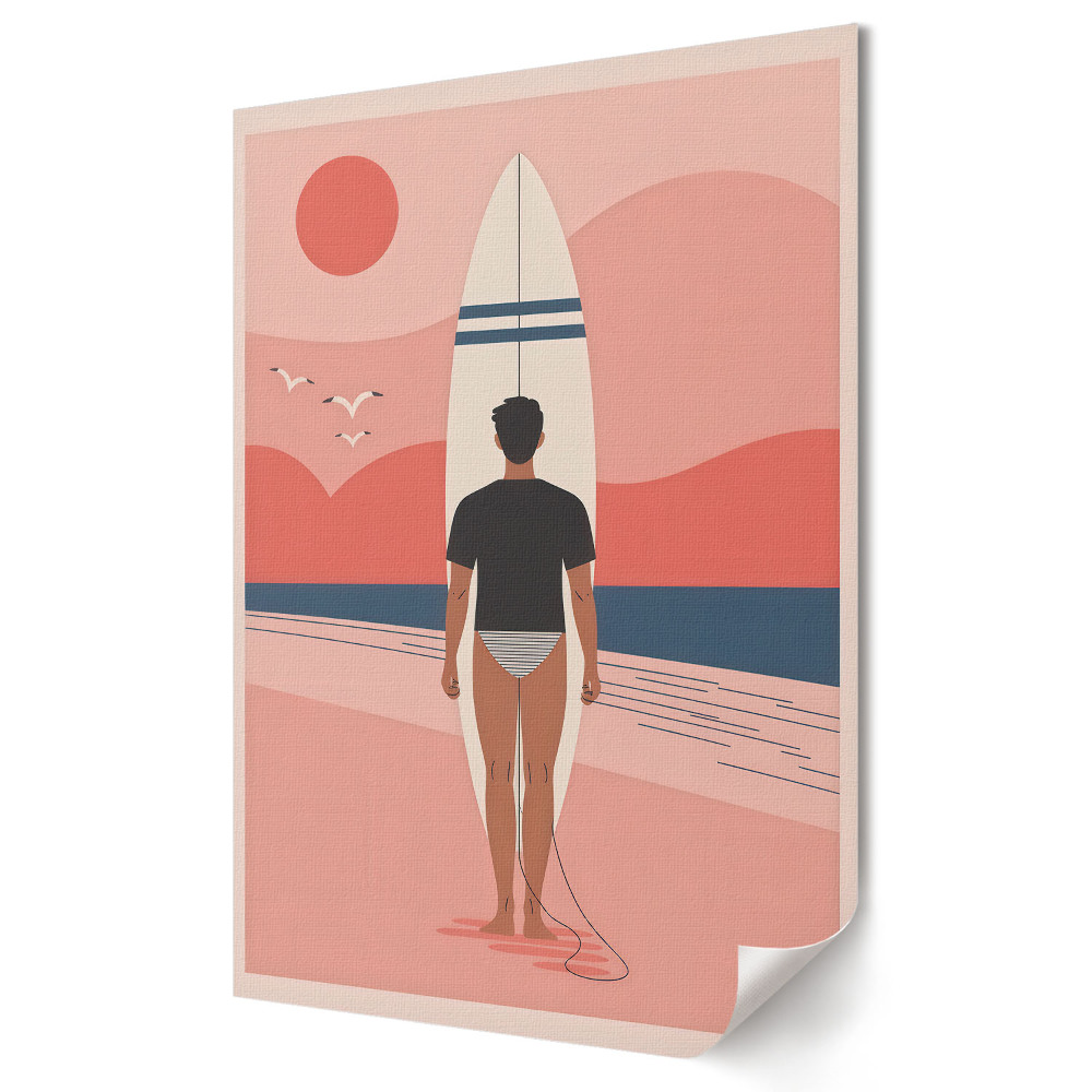 Plakát na zeď Surfařské sny na pláži Sunset Beach