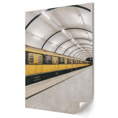 Nástěnná grafika na plátně Zlatý vlak v moderním metru