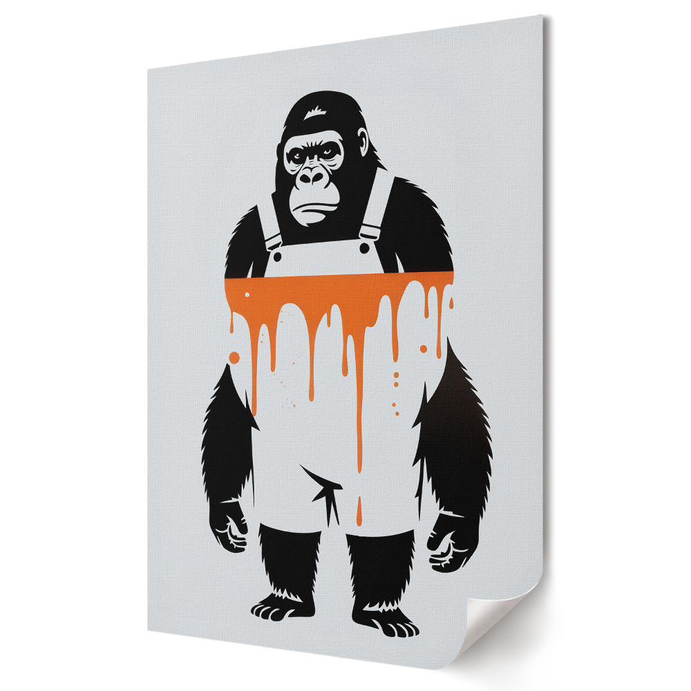 Nástěnná grafika na plátně Gorila v batikovaném obleku